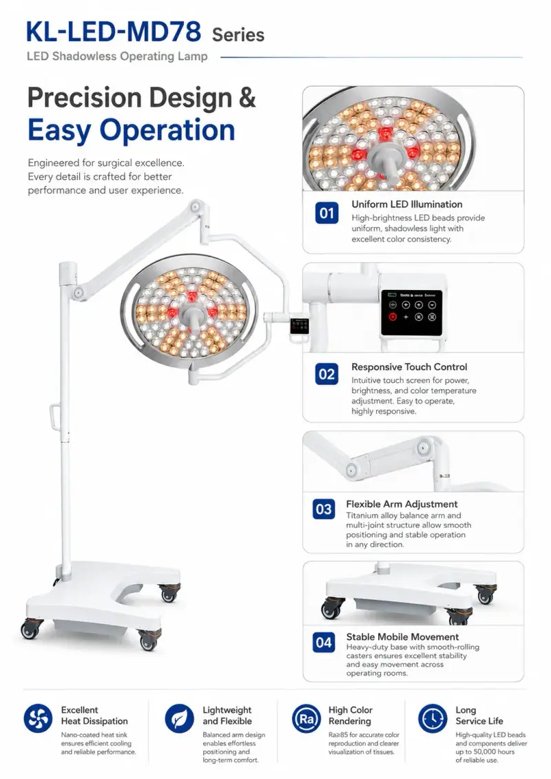 KL-LED-MD78 intelligent touchscreen control panel — Keling Medical