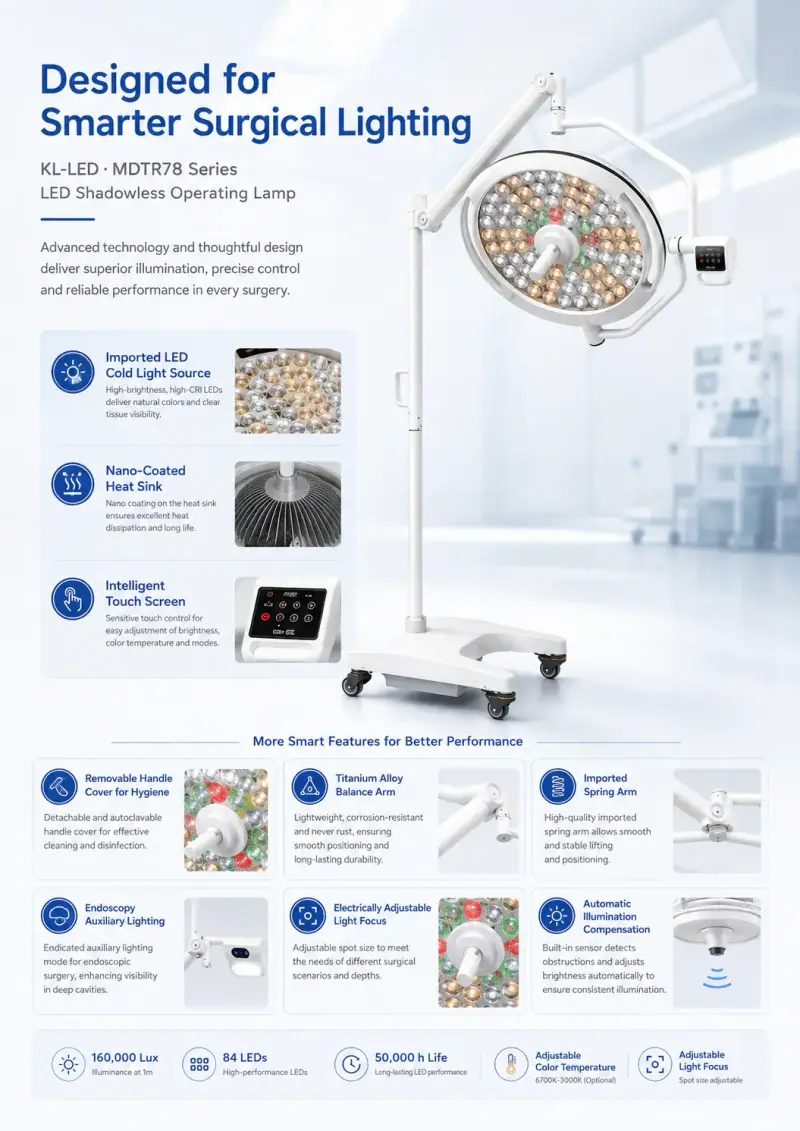 KL-LED-MDTR78 intelligent touchscreen with R9 R11 mode selection — Keling Medical