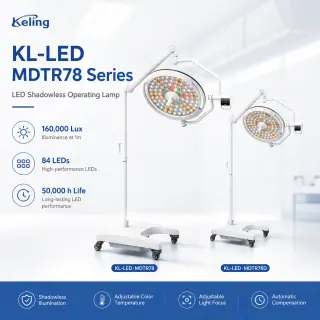Keling KL-LED-MDTR78 mobile double-dome LED shadowless operating lamp on floor stand