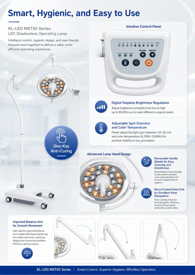 KL-LED-MST45 removable handle sheath for disinfection — Keling Medical