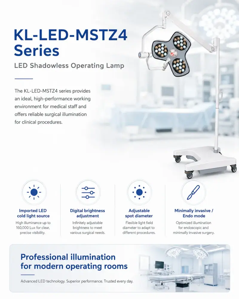 KL-LED-MSTZ4 four-petal dome LED head close-up showing optical lens array