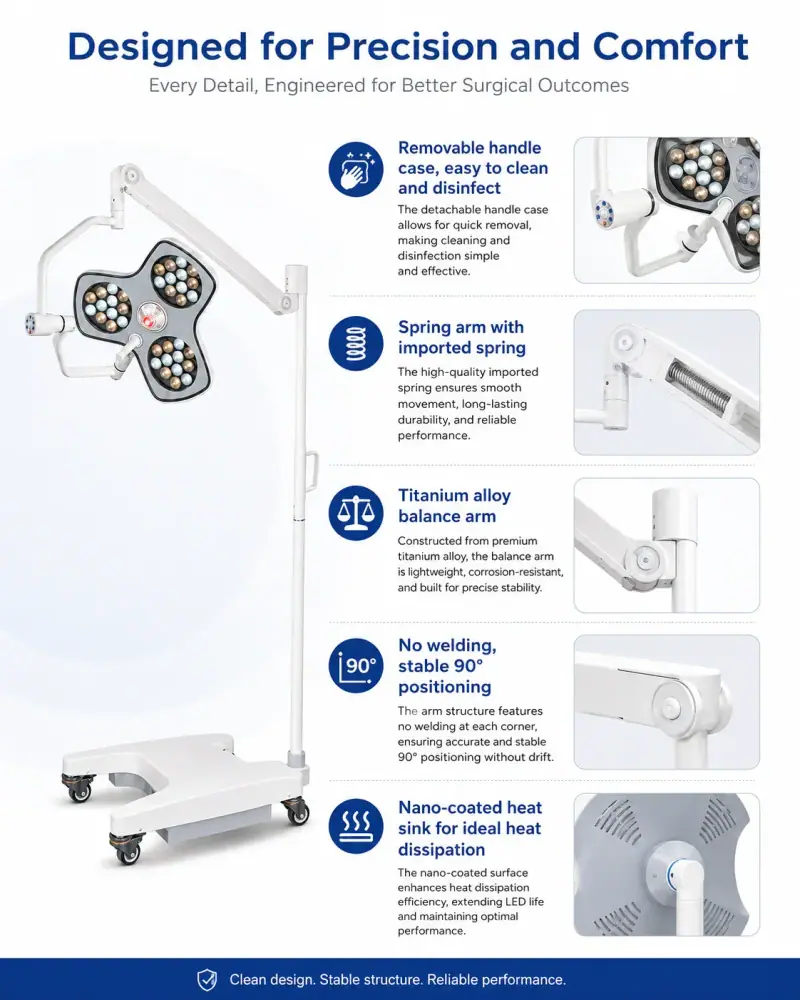 KL-LED-MSTZ4 titanium alloy balance arm and spring suspension detail