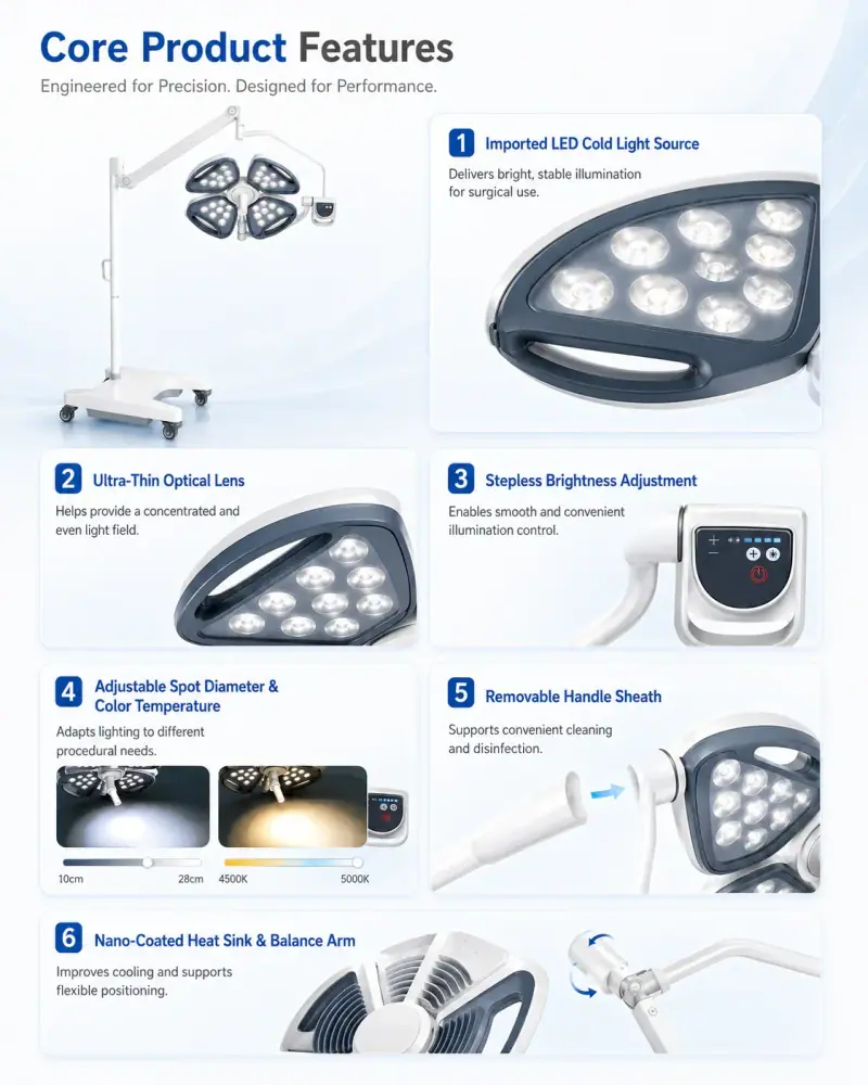 KL-LED-MSZ4 imported balance arm and vertical adjustment mechanism detail
