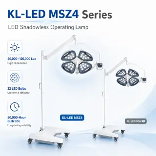 Keling KL-LED-MSZ4 mobile LED operating lamp front view on floor stand