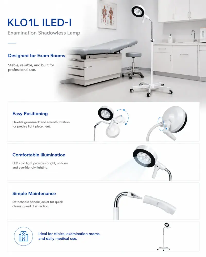 KL01L-ILED-I wall-mount configuration in clinical room