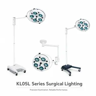 Keling KL05L six-hole halogen cold light operating lamp on mobile floor stand